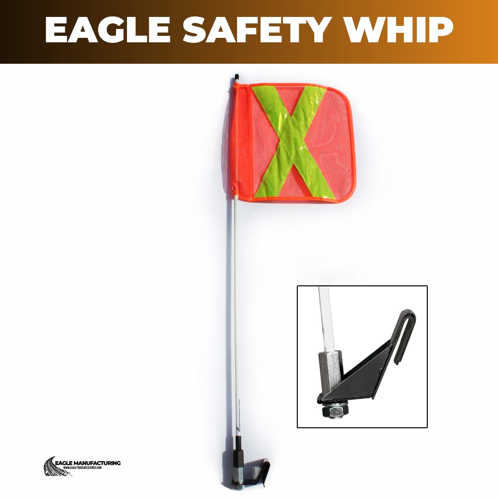 3' Safety Whip Light Duty Truck Whip with Window Mount - Orange Reflective Safety Flag for Off-Road Vehicles, ATV, UTV, Dune Buggies - Sold Individually | Perfect for Trail Riding, Desert Adventures & Construction Sites