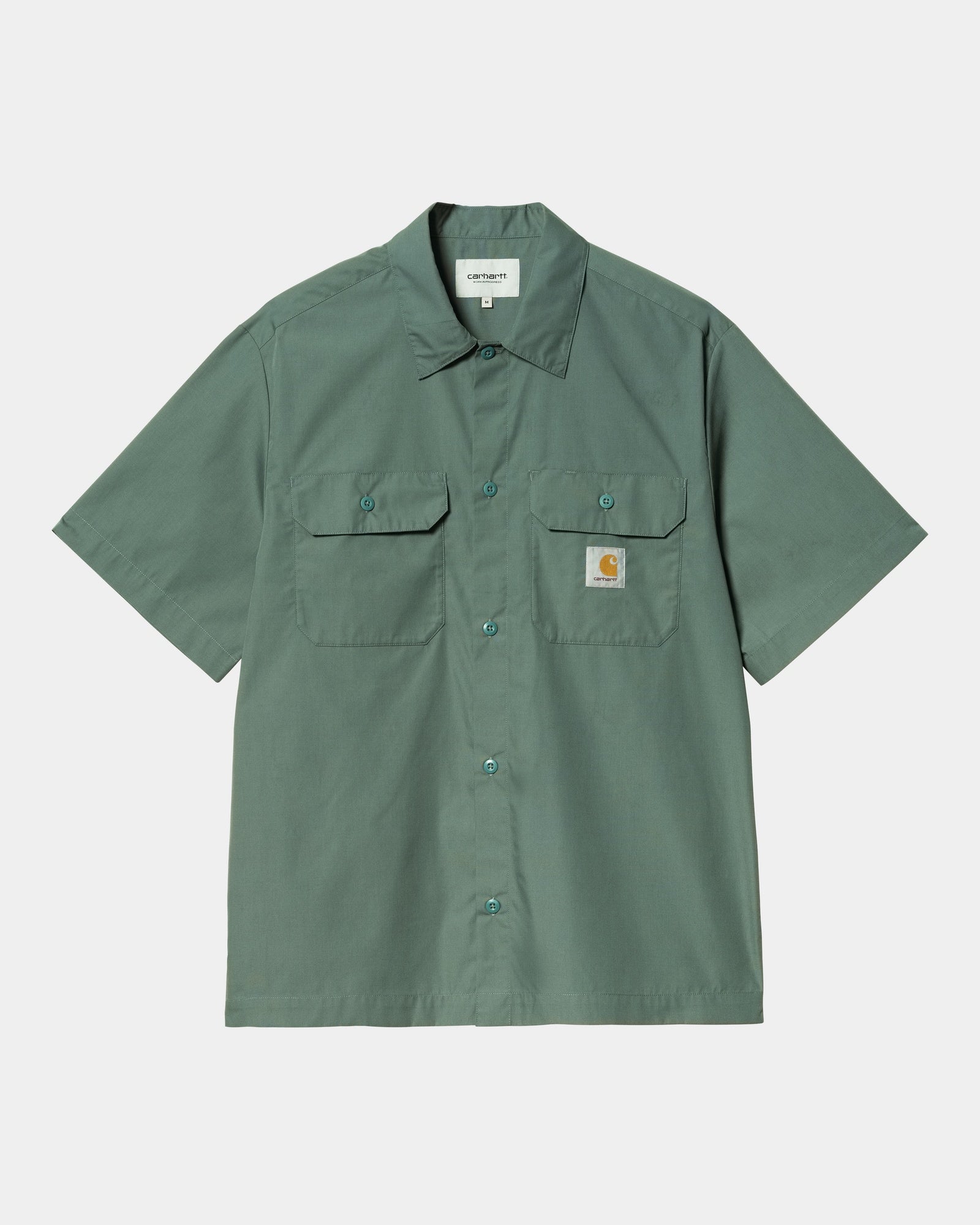 Men's Craft Short Sleeve Button Down Shirt - Silver Pine Green | Casual Wear for Outdoor Activities & Summer Fashion