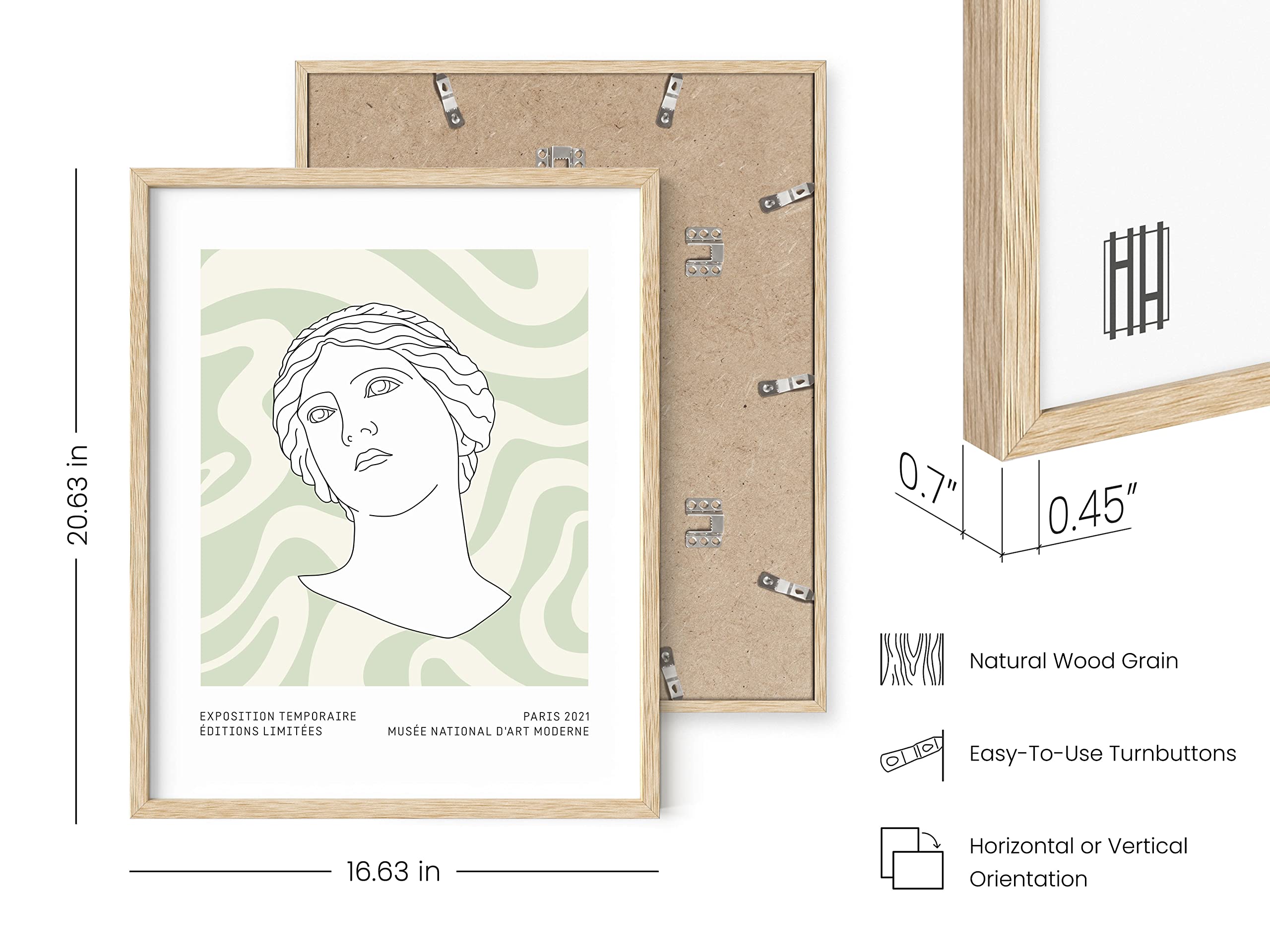 HAUS AND HUES Green Aesthetic Posters for Room Decor - 16x20 Inch Framed Wall Art in Sage Green & Beige | Danish Pastel Geometric Print | Perfect for Bedroom, Living Room & Office Décor