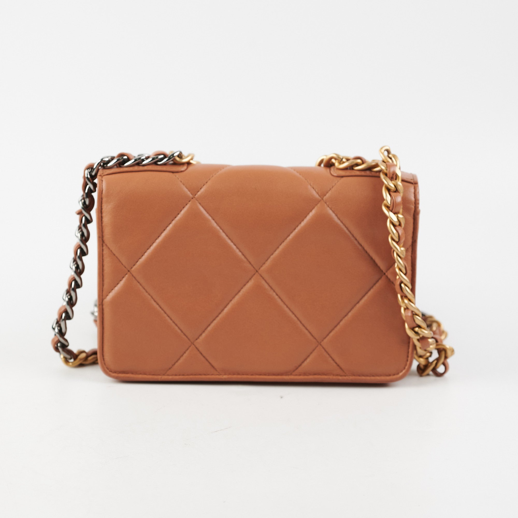 Chanel 19 Wallet on Chain WOC Lambskin Leather Crossbody Bag in Caramel - Perfect for Everyday Use, Date Night & Special Occasions