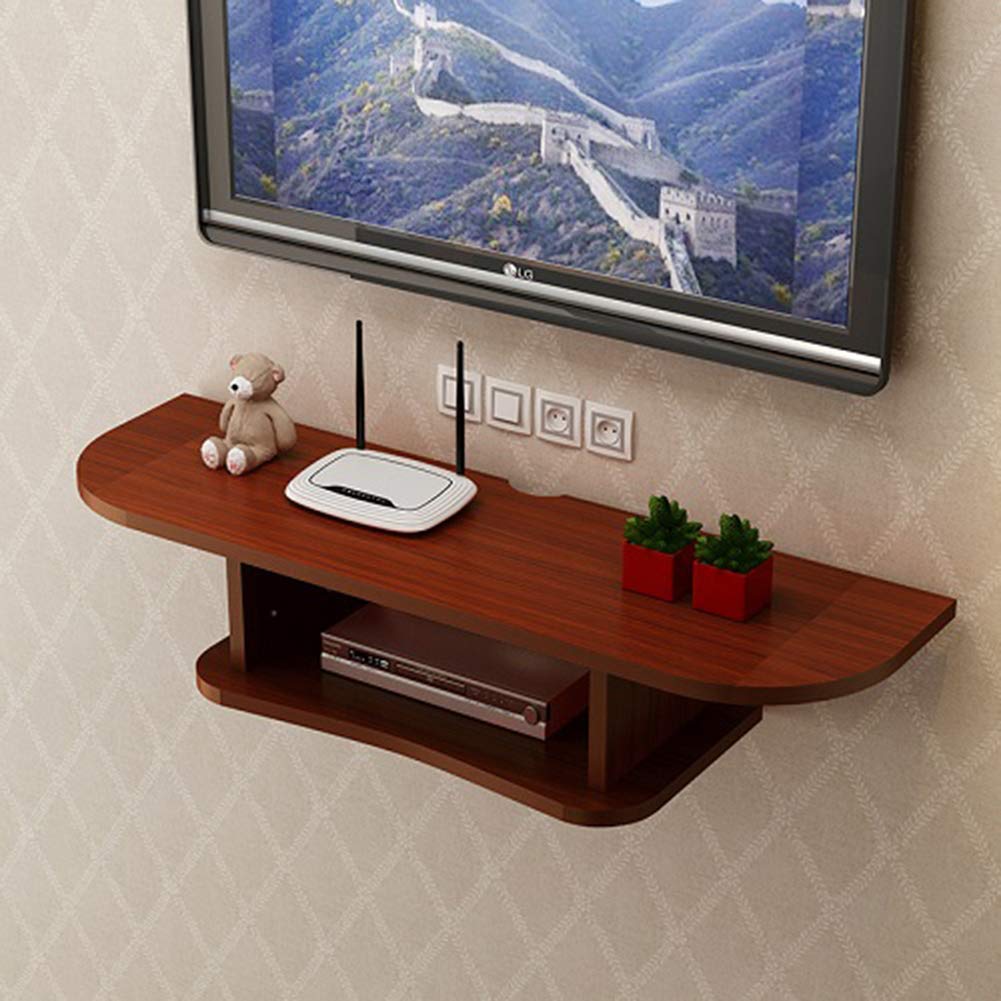 Joy-Beau Wall-Mounted Floating TV Stand with Open Storage Shelf - Modern TV Console & Bedroom Partition Wall Storage Shelf for Living Room, Bedroom, Home Office Organization