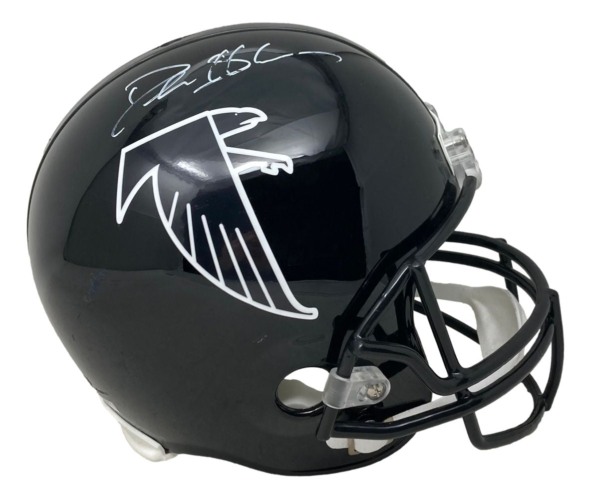Deion Sanders Autographed Atlanta Falcons NFL Full Size Replica Helmet with JSA Certificate - Perfect for Football Memorabilia Collectors and Sports Fans Display