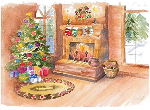 Santa's Fireplace and Tree Scene