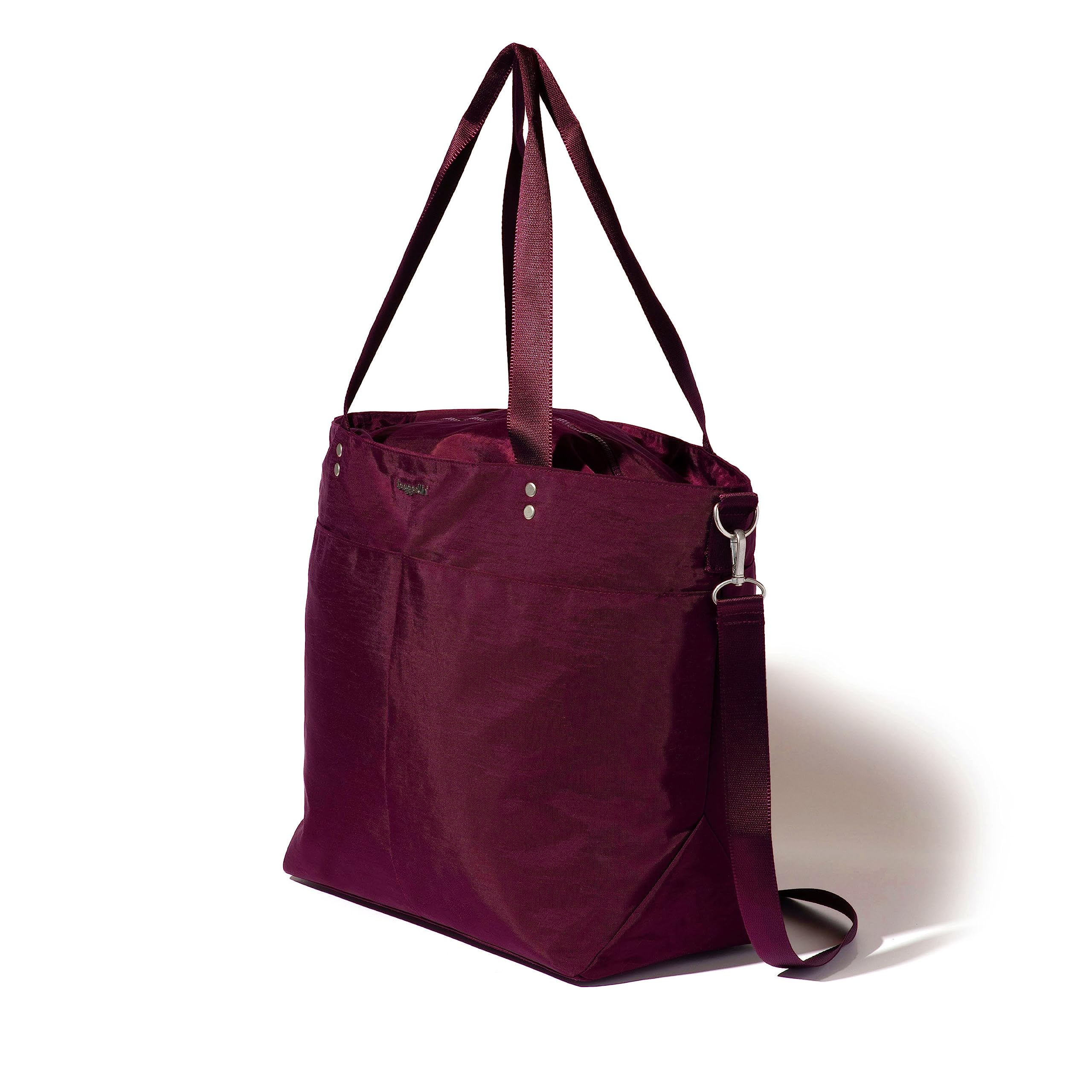 Stylish Large Nylon Tote Bag for Women - Lightweight Carryall Weekender with Zipper Top & Luggage Sleeve - Perfect for Travel, Beach, Work & Gym Essentials