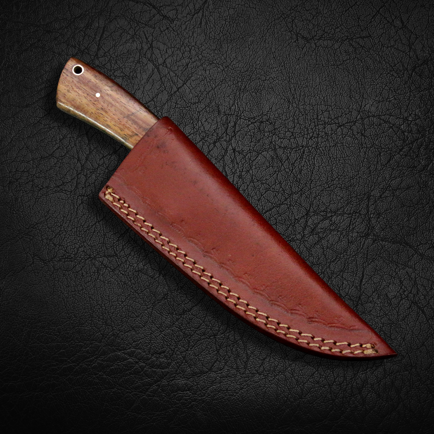 Premium Bolognesi Damascus Steel Hunting Knife - Handcrafted Full Tang Outdoor Survival Knife with Leather Sheath - Perfect for Hunting, Camping & Bushcraft Adventures