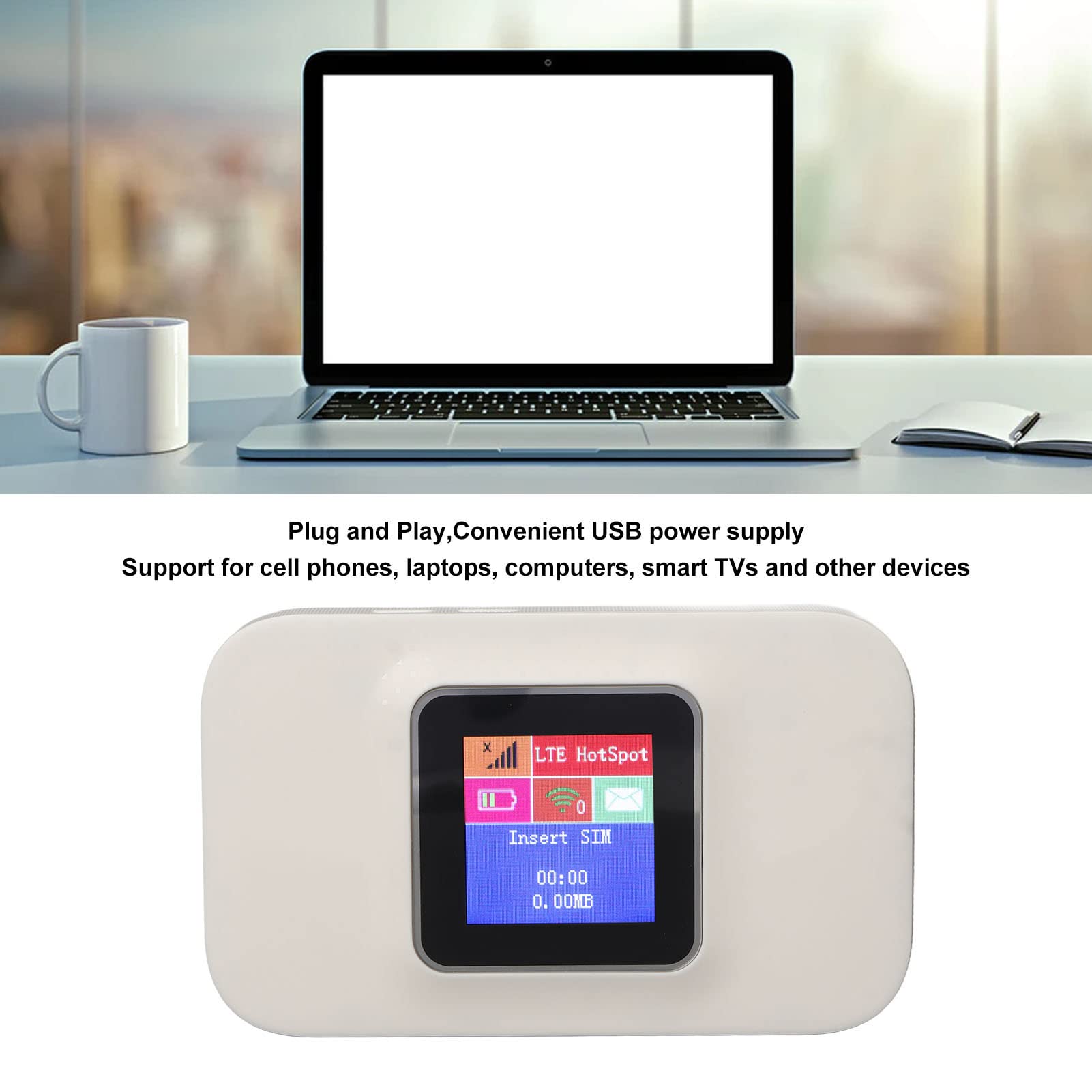 4G Portable WiFi Hotspot for Travel - 300Mbps High Speed Wireless Router, Connect 10 Devices Simultaneously, WPA/WPA2 Security, Plug & Play - Ideal for Europe, Home, Business & Remote Work | Stay Connected Anywhere with Reliable Mobile Internet for Road Trips, Camping & Digital Nomads