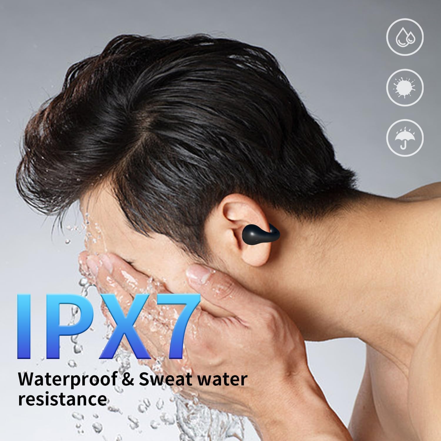 Open Ear Clip Wireless Earbuds Bluetooth 5.3 - Sports Headphones with Built-in Mic, Earhooks & Wireless Charging Case, IPX5 Waterproof for Running, Gym & Outdoor Activities