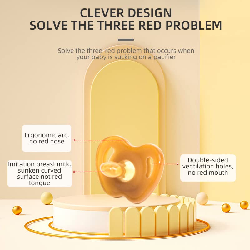 JIALTO Ultra-Light Soft Silicone Baby Pacifier - BPA-Free, Symmetrical One-Piece Design for Newborns 0-6 Months - 2-Pack (Nano Brown) - Perfect for Soothing, Travel & Daycare Use