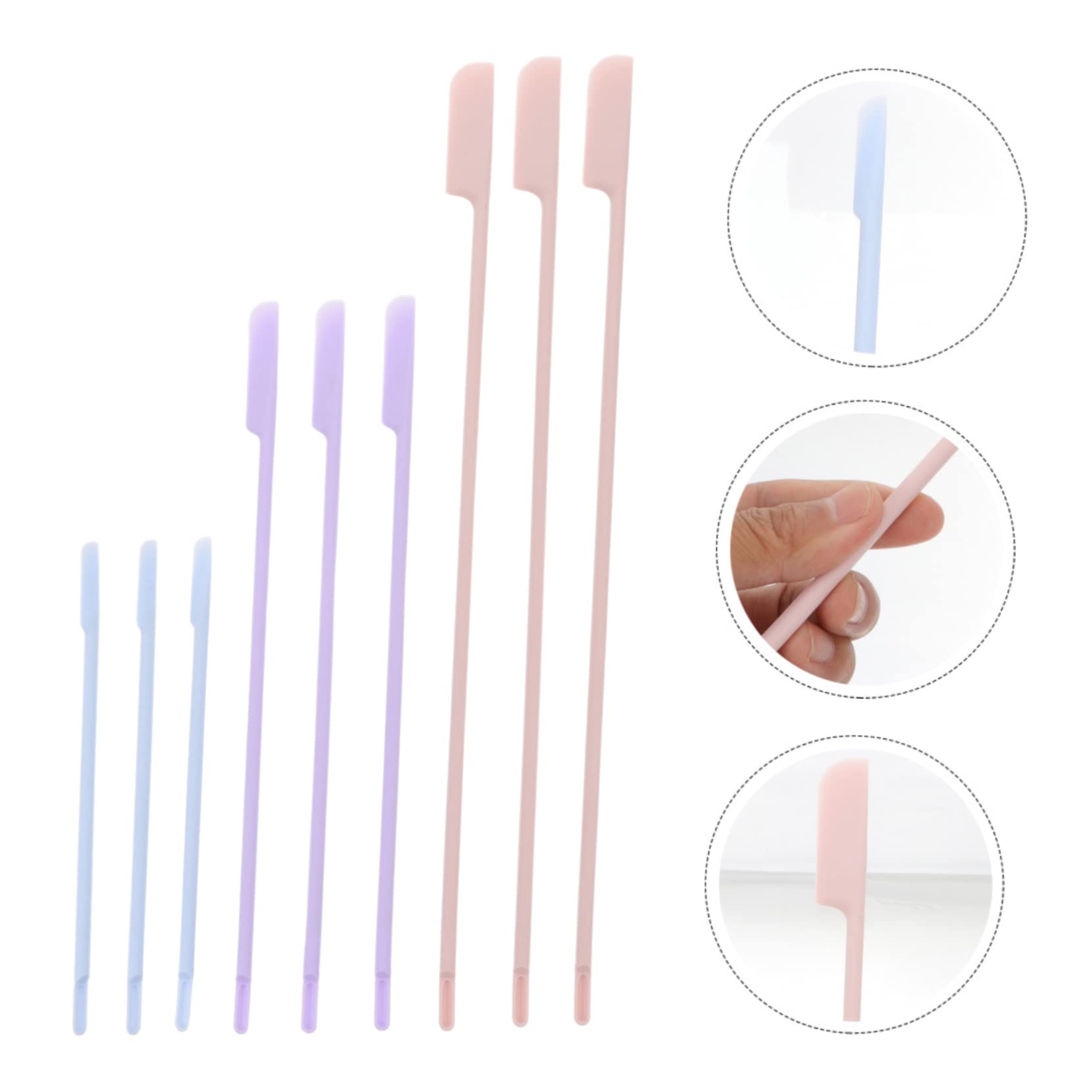 NOLITOY 18-Piece Silicone Spatula Set - 9 Mini Scrapers & 9 Blender Spatulas for Makeup, Lotion, Cosmetics, Lip Gloss & Lipstick Application - Perfect for Beauty Professionals & DIY Skincare