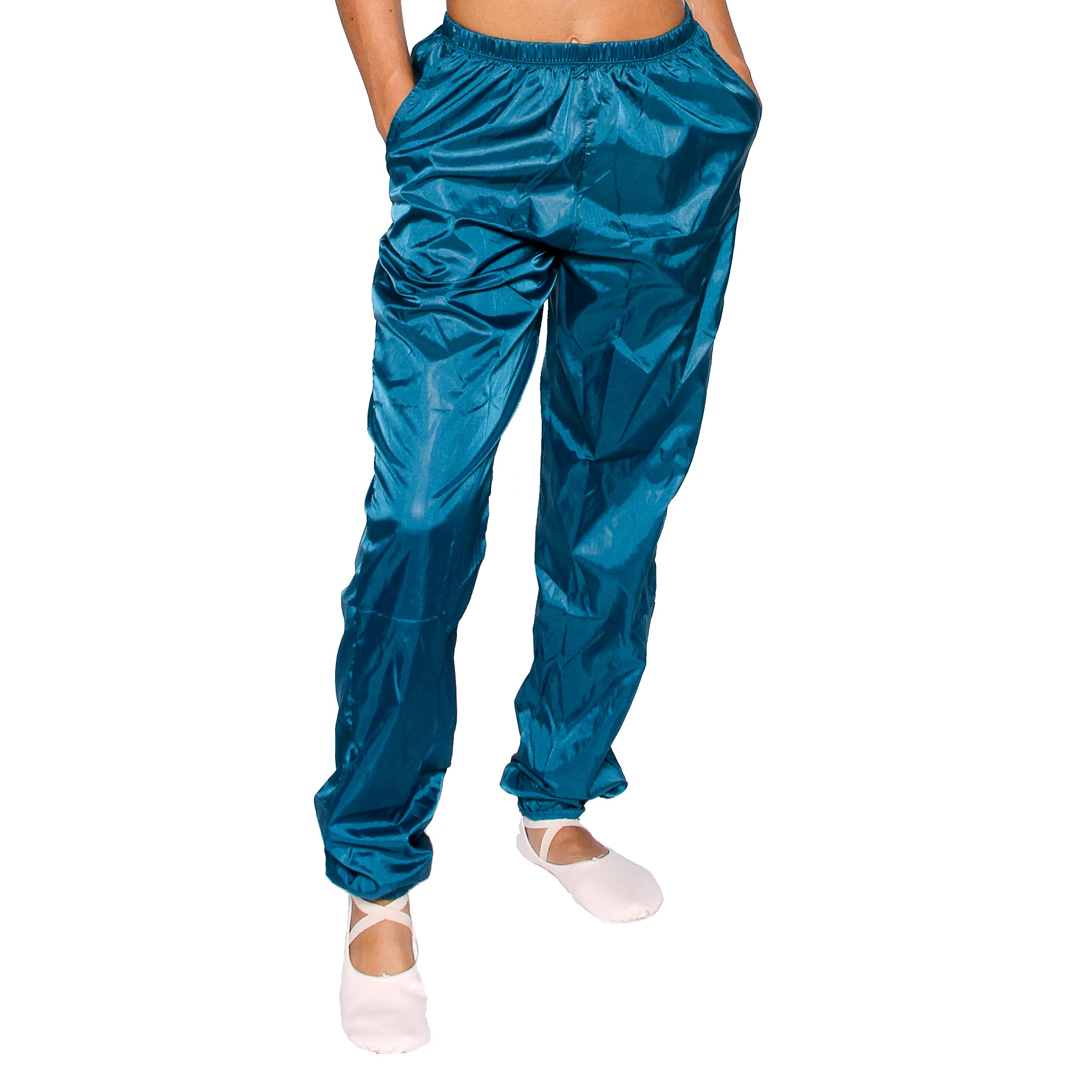 AdiraWear Women's Lightweight Ripstop Dance Pants with Pockets - Stretch Yoga Pants for Ballet, Jazz & Contemporary Dance (Style AW101A) - Perfect for Dance Classes, Rehearsals & Casual Wear