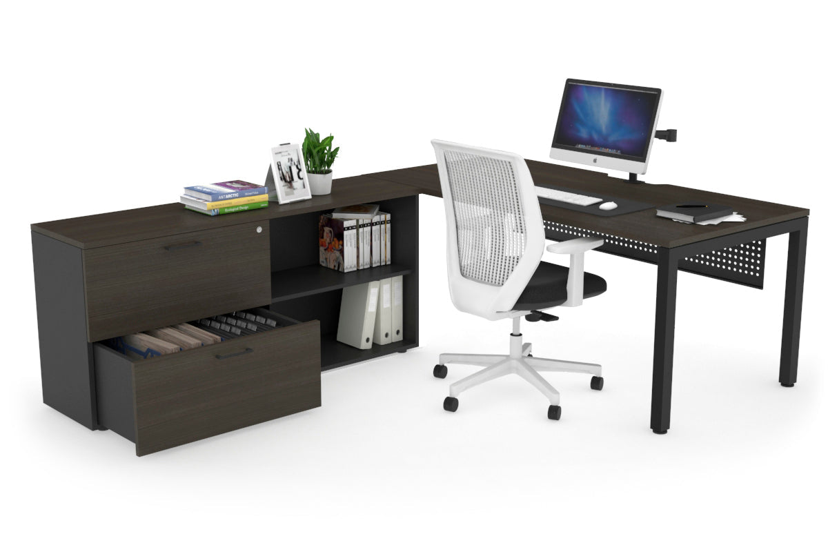 Quadro Square Executive Standing Desk Black Frame [1800L x 800W with Cable Management] - Perfect for Home Office & Modern Workspace Setup