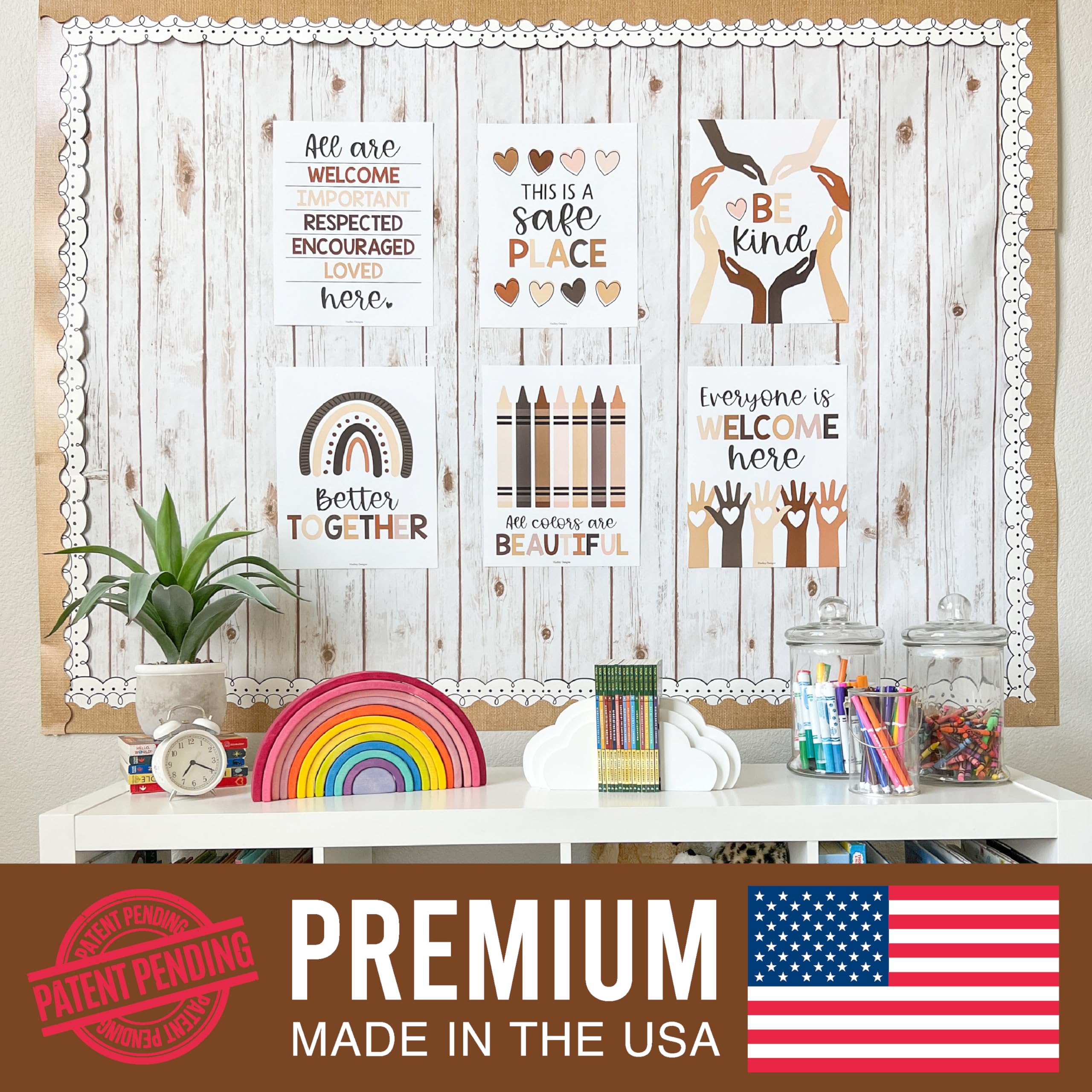 Diversity Posters for Classroom - 6 Kindness & Inclusion Wall Art Prints (11x14 inches) | Multicultural Classroom Decor for Teachers, Schools & Office Workplace | Boho Themed Motivational Posters for Diversity Education & Inclusive Environments
