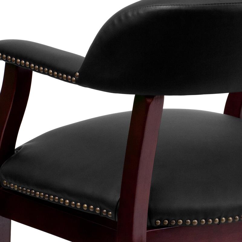Premium FLASH Leather Office Conference Chair with Accent Nailhead Trim & Smooth-Rolling Casters - Ergonomic Executive Desk Chair for Home Office, Conference Rooms & Professional Workspaces