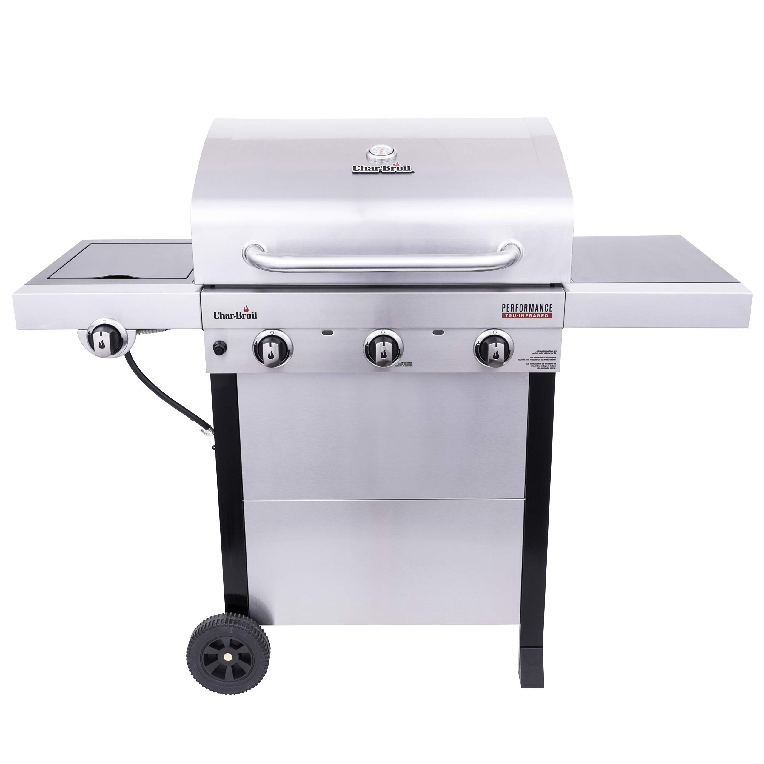 Char-Broil Performance Series TRU-Infrared 3-Burner Propane Gas Grill with Side Burner - Stainless Steel Outdoor BBQ Grill for Backyard, Patio & Tailgating (Model 463370719)