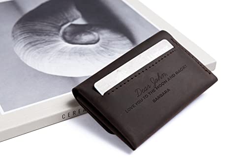 Slim Custom Engraved Wallet for Men & Women - Anniversary Gift for Family