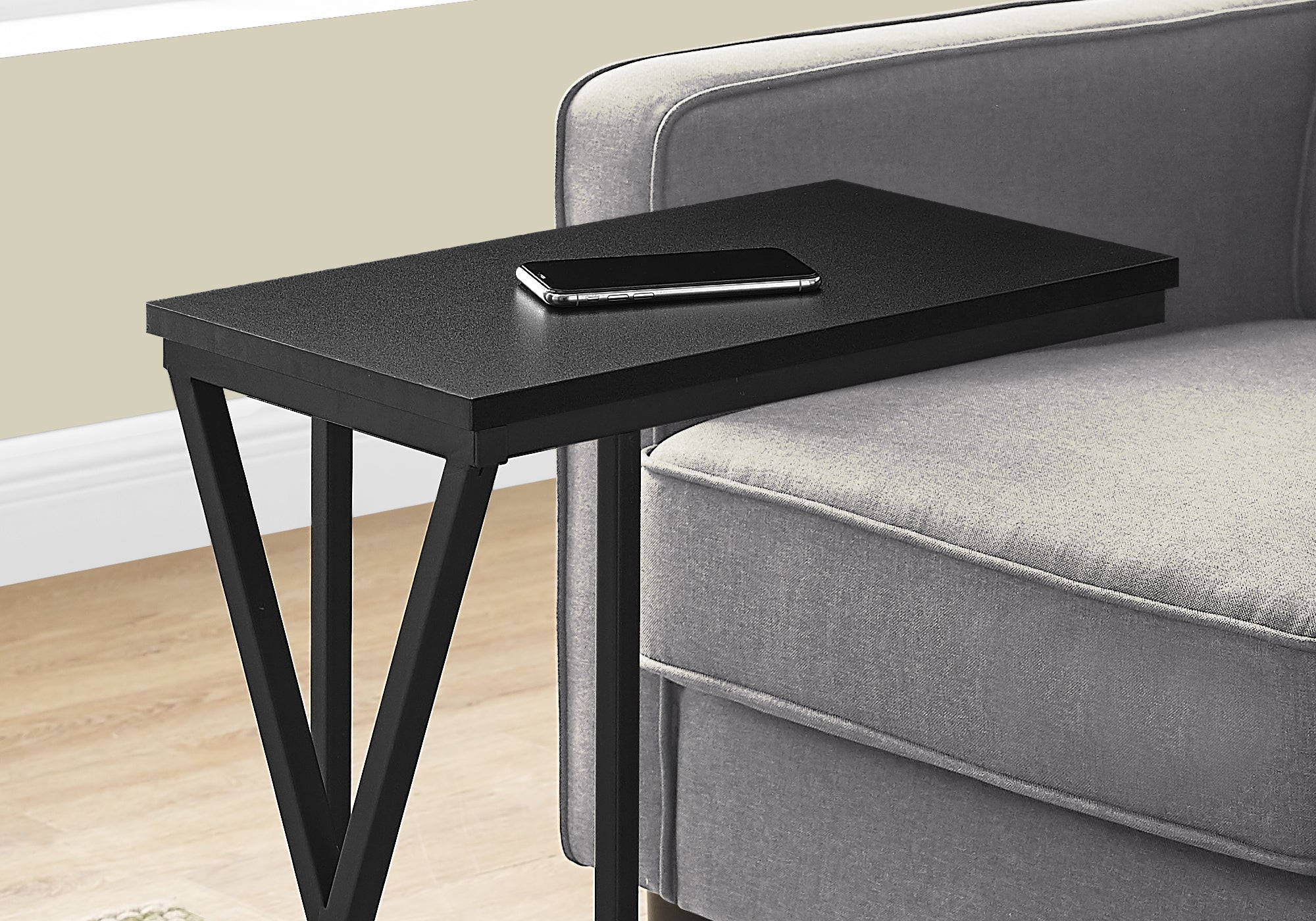 Modern Black Metal Accent Table - 25 Inch Height - Stylish Side Table for Living Room, Bedroom, or Office Decor