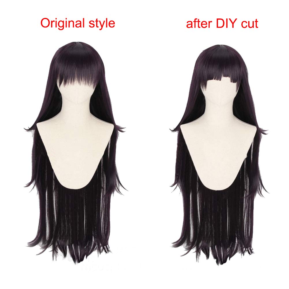 Nuoqi Mikan Tsumiki Cosplay Wig - Long Straight Dark Purple Anime Wigs for Women (JF2860A) | Perfect for Cosplay, Halloween, and Anime Conventions