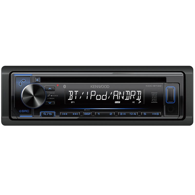 Kenwood KDC BT22 Bluetooth Car Stereo Receiver - Wireless Music Streaming, Hands-Free Calling, USB/AUX Input - Perfect for Road Trips & Commuting