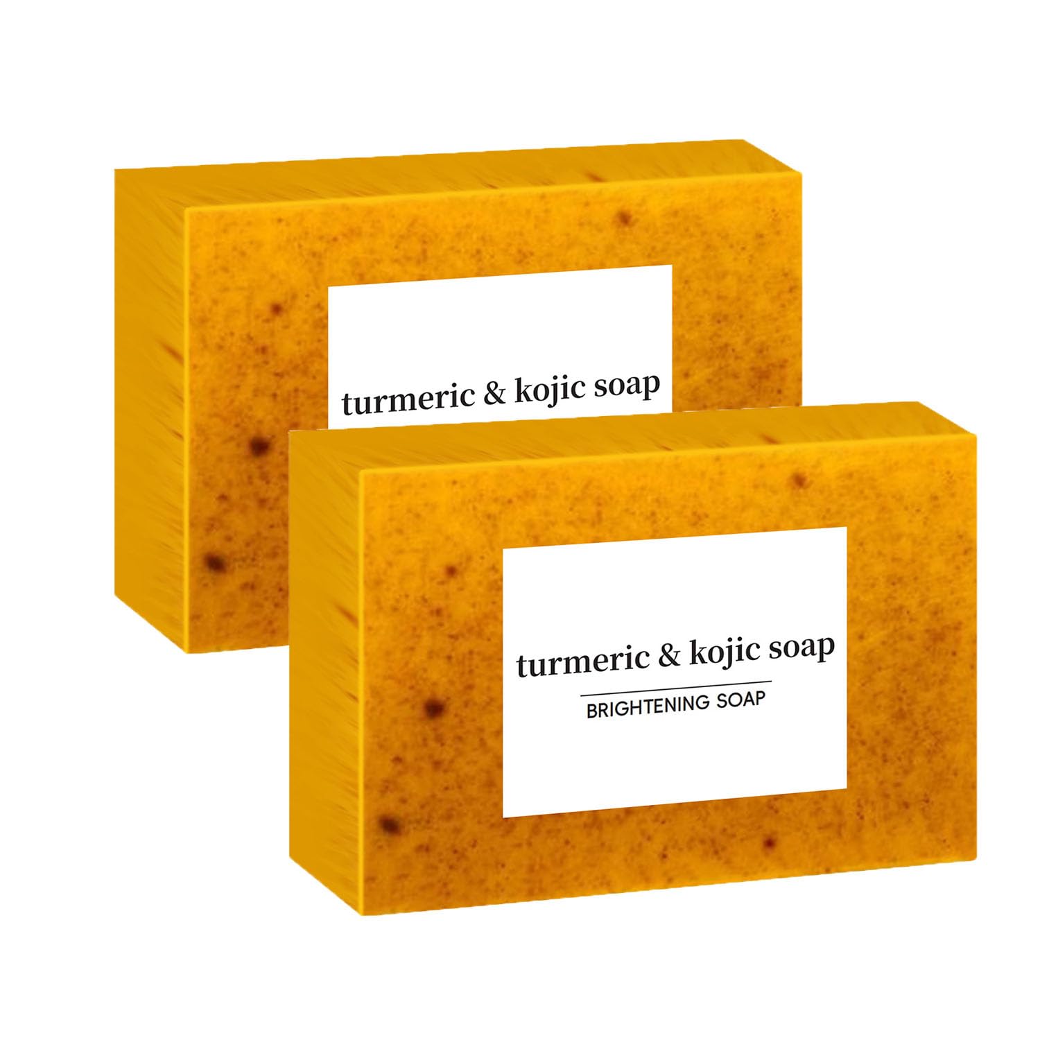 Jibuglow Turmeric & Kojic Acid Soap Bar for Face & Body - Brightening & Even Skin Tone - Natural Glow Soap for Men & Women (2 Pack) - Perfect for Daily Skincare & Acne Treatment