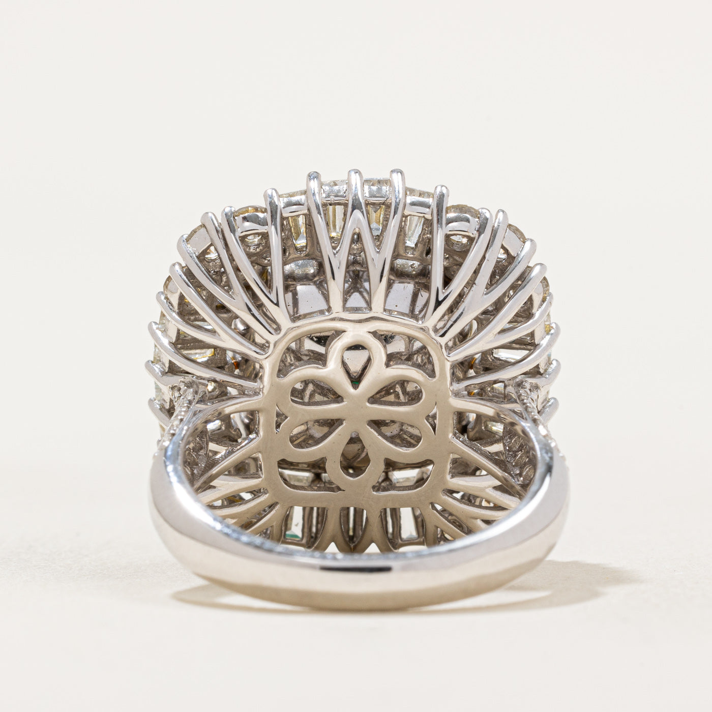 Emerald and Diamond Cocktail Ring - 10.89ct Emerald with 2.03ctw Diamond Accents - Size 7 - Perfect for Evening Parties, Weddings & Special Occasions