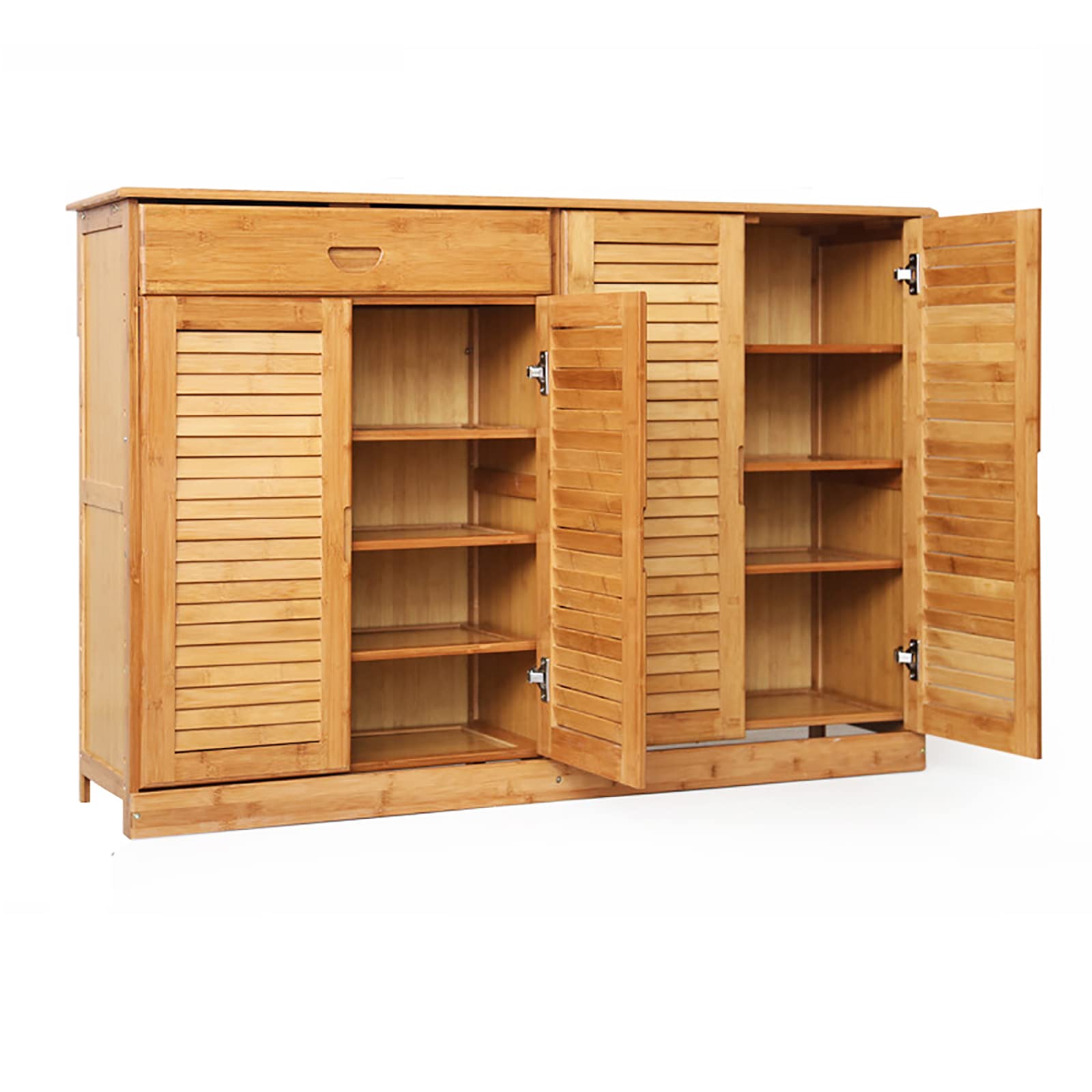 Bamboo Shoe Storage Cabinet with Doors - Rustic Entryway Shoe Organizer & Shoe Rack for Hallway | Perfect for Small Spaces, Mudrooms, and Closet Organization