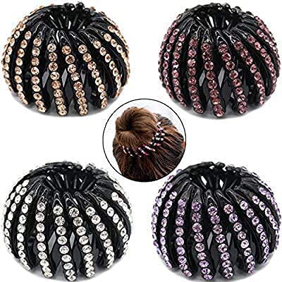 Snowpearl 3-Piece Hair Styling Set - Rhinestone Ponytail Hairpin, Curling Iron, Hair Scrunchies for Women & Girls | Perfect for Parties, Weddings & Everyday Hairstyles