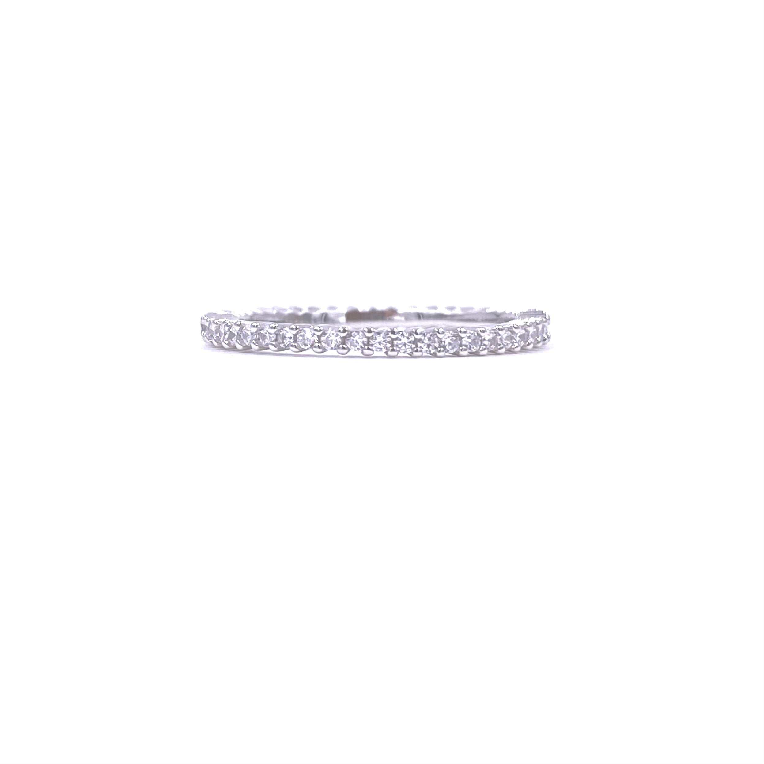 Ashley Gold Sterling Silver Prong Set Cubic Zirconia Eternity Band Ring - Perfect for Weddings, Anniversaries & Special Occasions