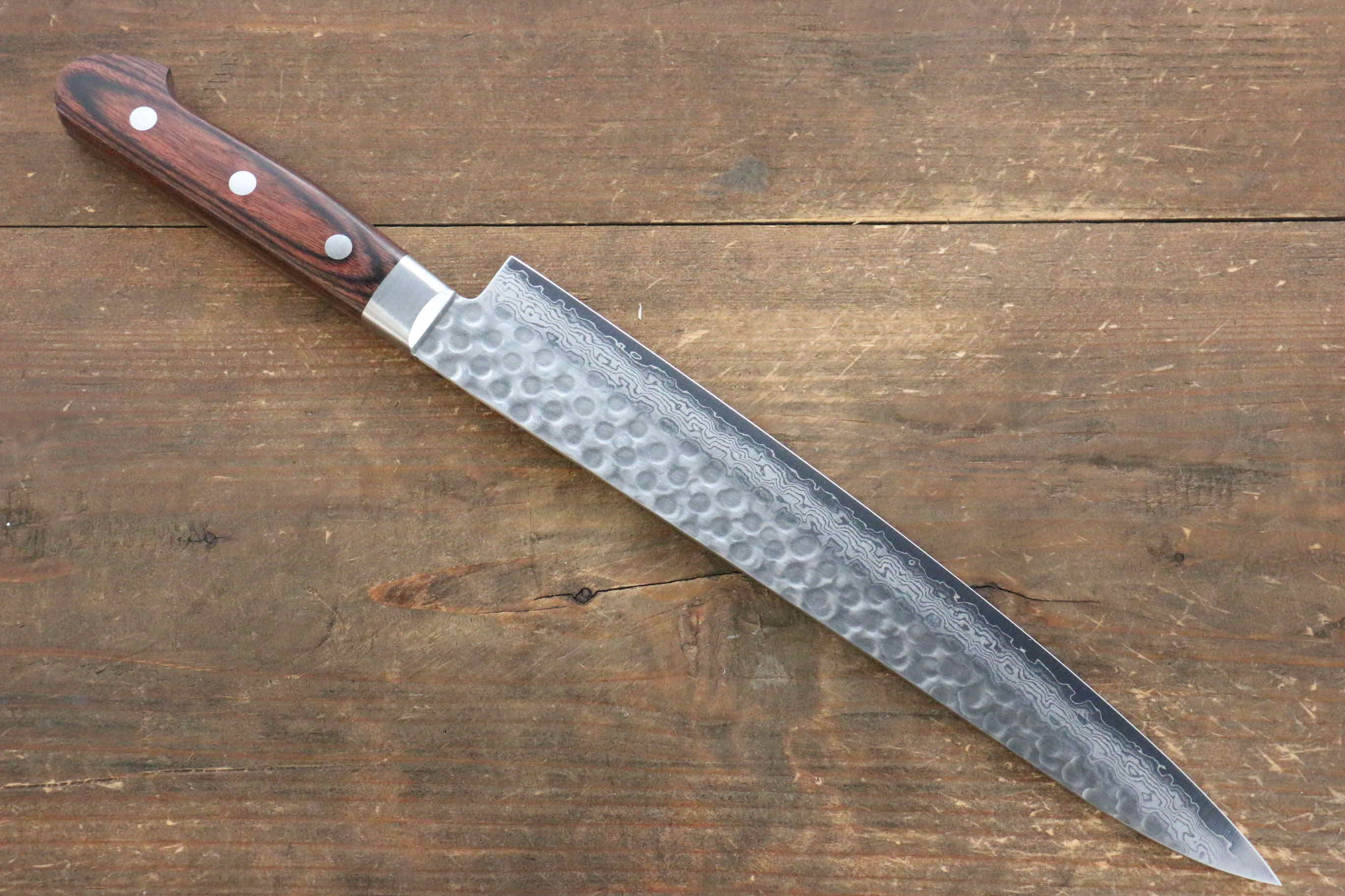 Premium Jikko VG10 17-Layer Sujihiki Knife 240mm - Japanese Sushi & Sashimi Chef Knife with Mahogany Handle - Perfect for Slicing Raw Fish, Meat & Vegetables