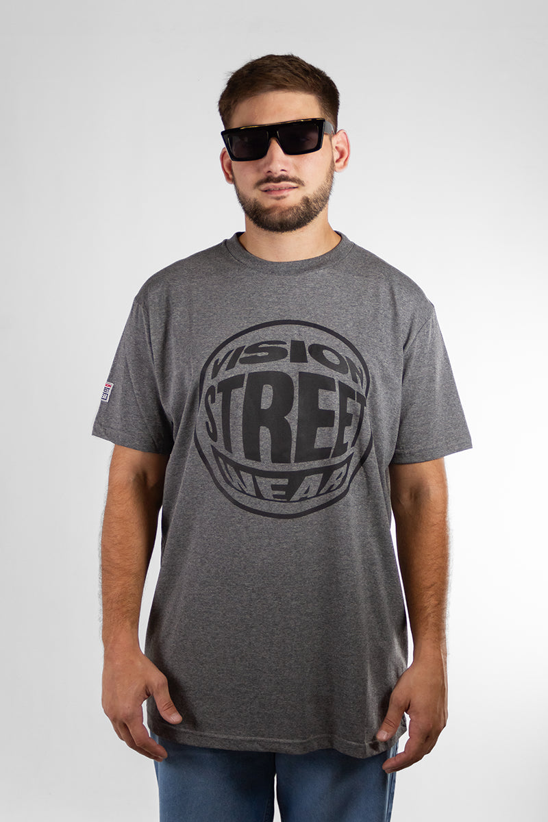 Vision Logo Long Fit T-Shirt for Men - Redo Gris - Casual Wear, Street Style & Everyday Comfort