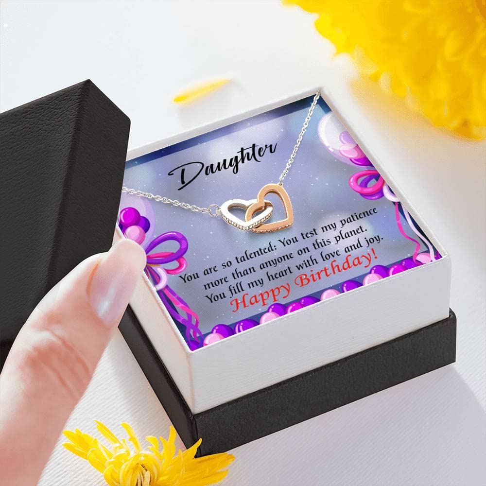 Beautiful Surgical Steel Daughter Necklace Gift - Inseparable Love Pendant for Birthday, Graduation & Special Occasions | Thoughtful Jewelry Present for Talented Daughters
