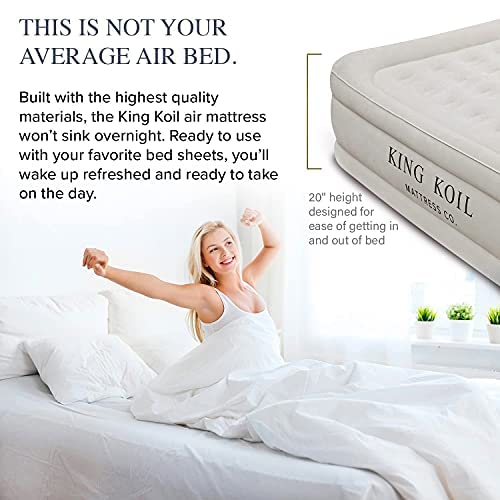 King Koil Luxury California King Air Mattress with Built-in Pump - 20