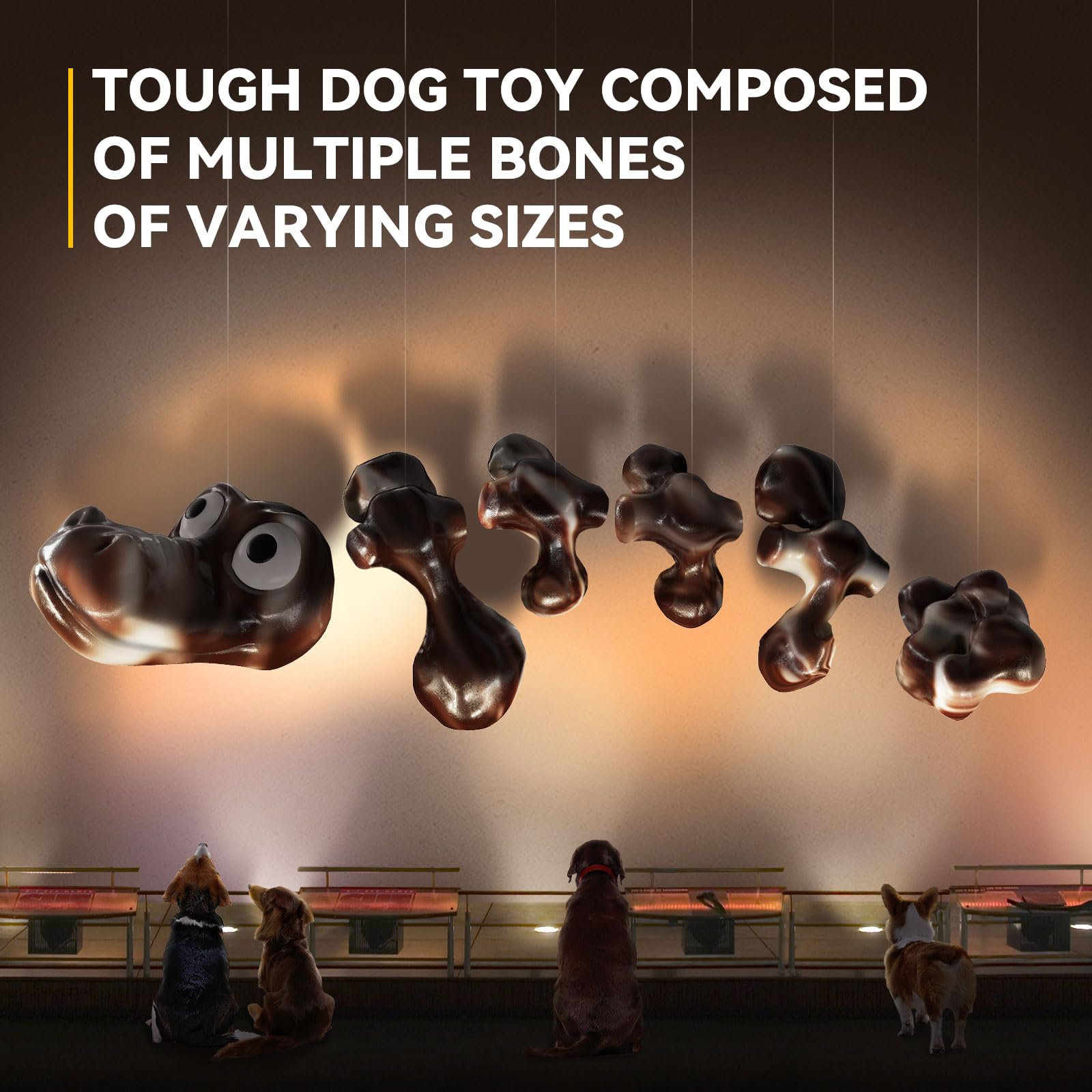 Ultra Durable Nylon Dog Chew Toys for Aggressive Chewers - Indestructible Chew Toys for Large, Medium & Small Dogs - Bacon Flavored Tough Dog Toys for Training & Playtime | Perfect for Puppy Teething, Crate Training & Boredom Relief