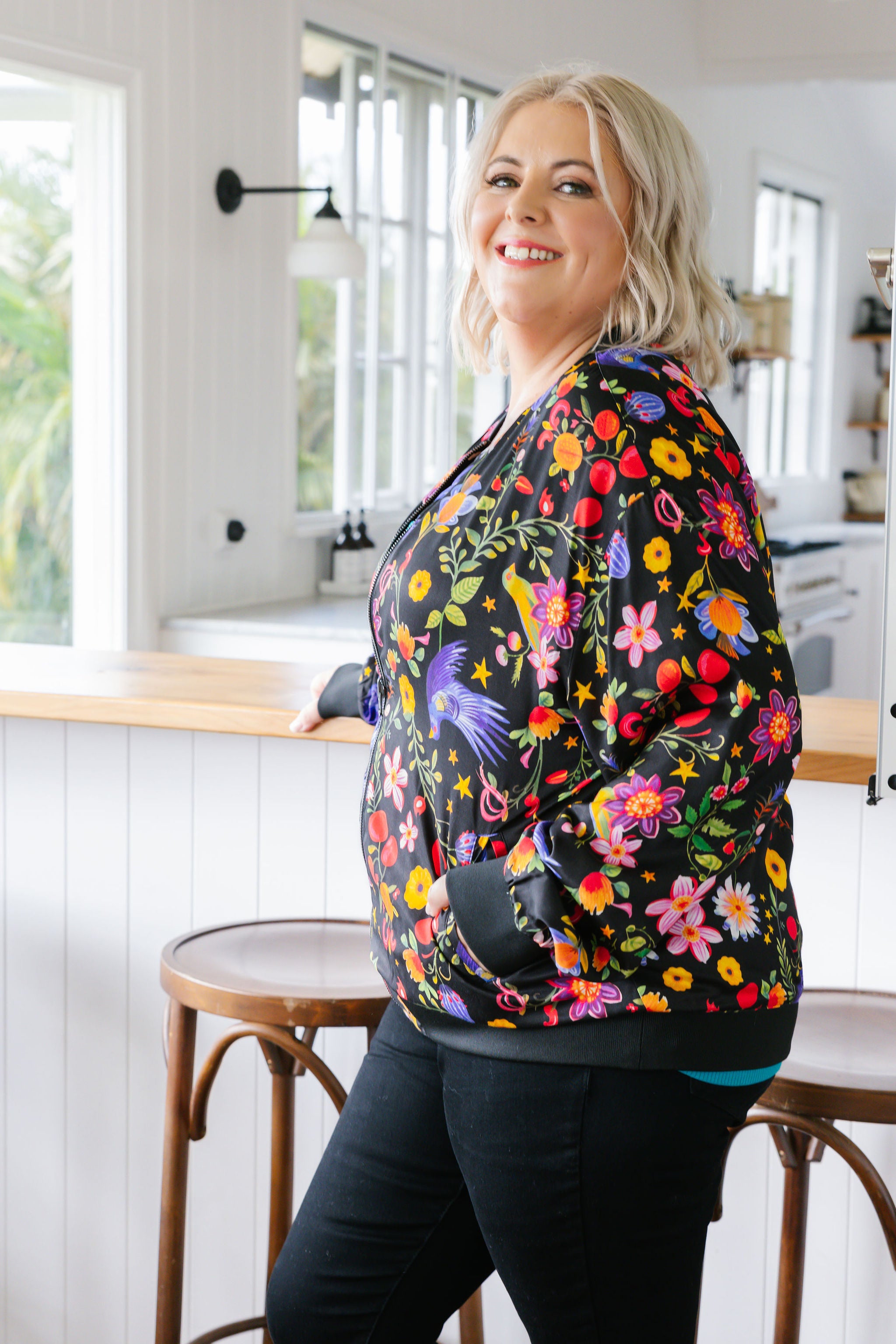 Mylie Reversible Bomber Jacket - Star Crossed Lover & L'Amour - Stylish Women's Outerwear for Casual Wear & Date Nights