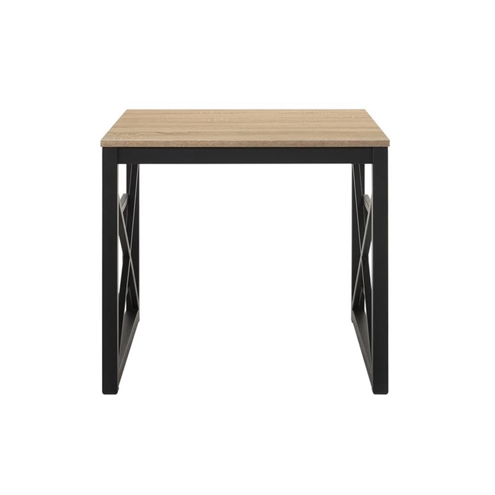 Olive Metal Coffee Table Set - 2-Piece Oak & Black for Living Room