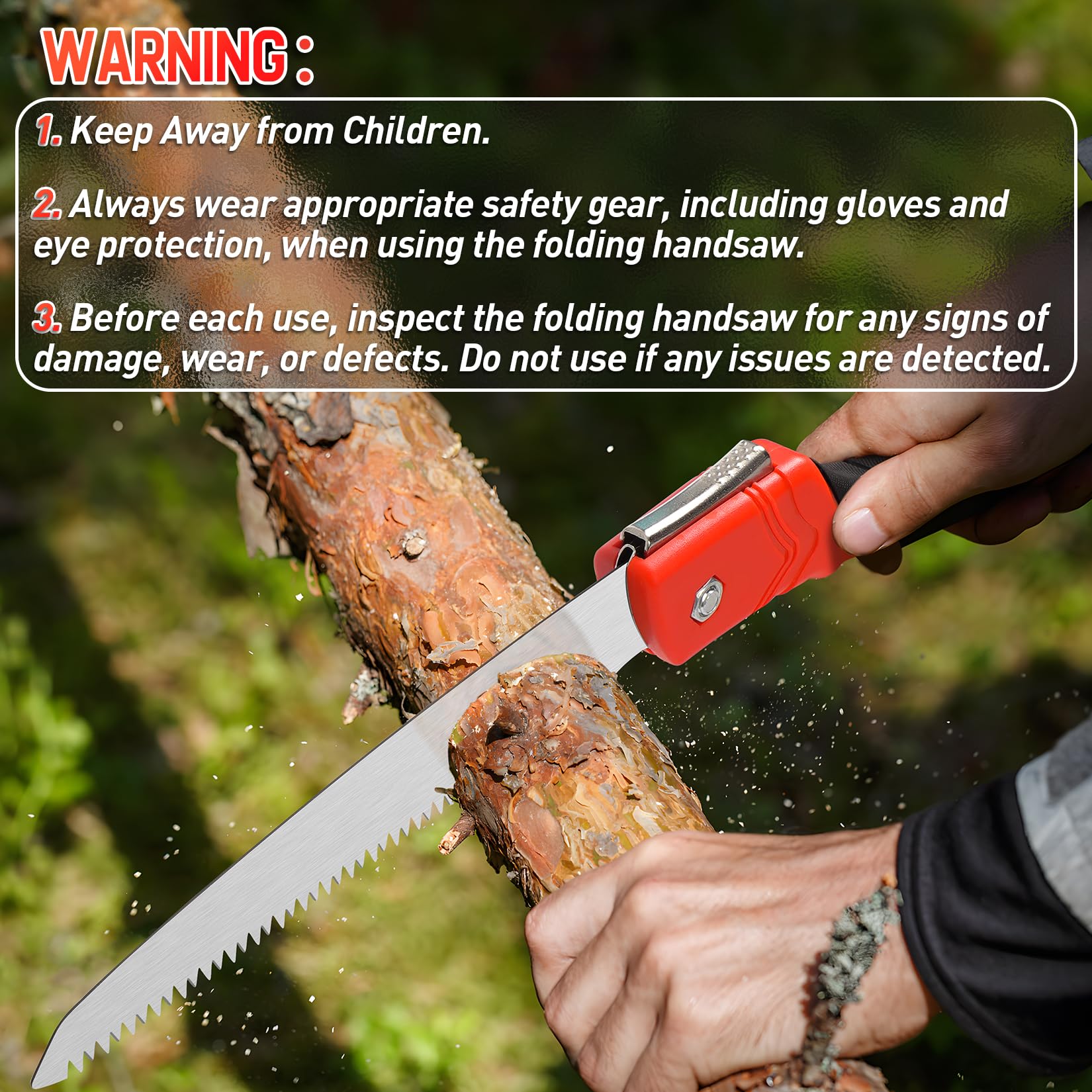 DIYSELF 7-inch Folding Hand Saw with SK5 Blade - Portable Wood Cutting Saw for Camping, Survival, Tree Trimming & Bushcraft - Compact Foldable Pruning Saw for Garden, Outdoor Activities & DIY Projects