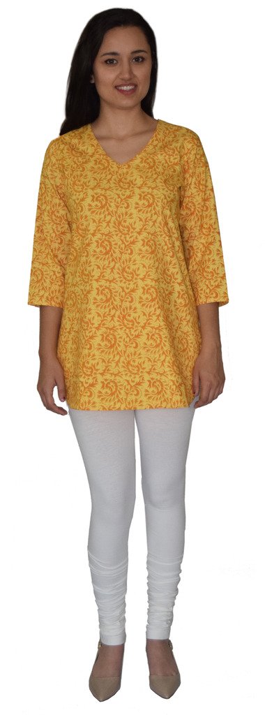 Hand Block Printed V Neck Tunic Top for Women | Boho Chic Cotton Blouse | Perfect for Casual Wear, Summer Outfits & Beach Vacations