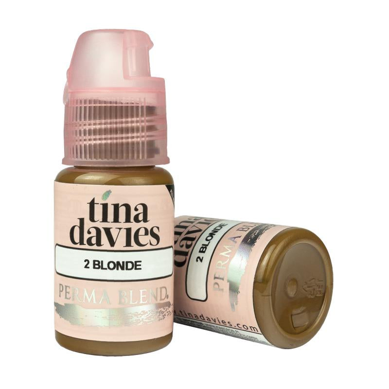 Perma Blend Tina Davies 2 Blonde Microblading Pigment - Professional Semi-Permanent Eyebrow Tattoo Ink for Natural-Looking Brows | Perfect for Microblading, Ombre Brows & Permanent Makeup Artists
