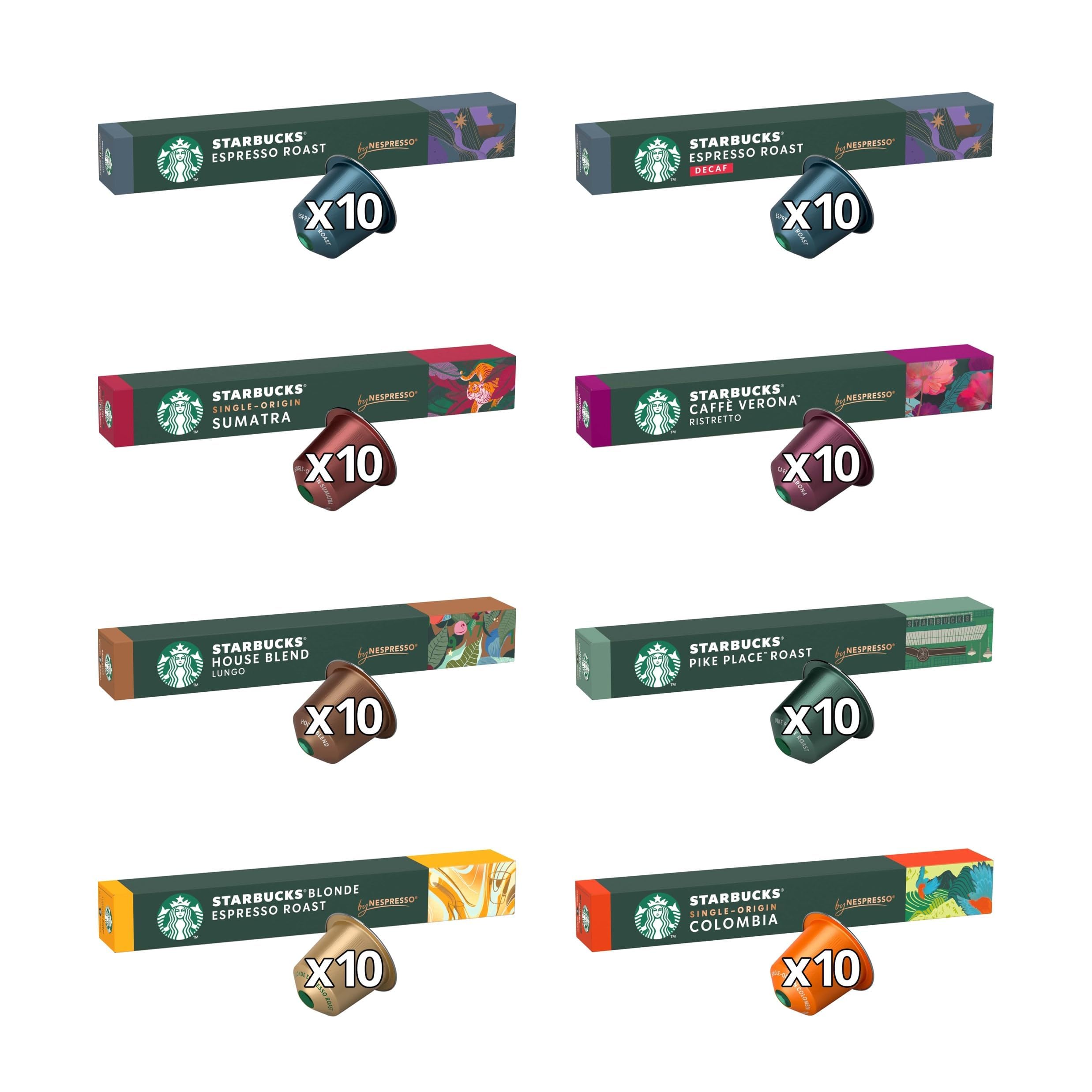 Starbucks Variety Pack 80 Count Nespresso Compatible Coffee Pods for Original Line Machines - Perfect for Home, Office & Gifts