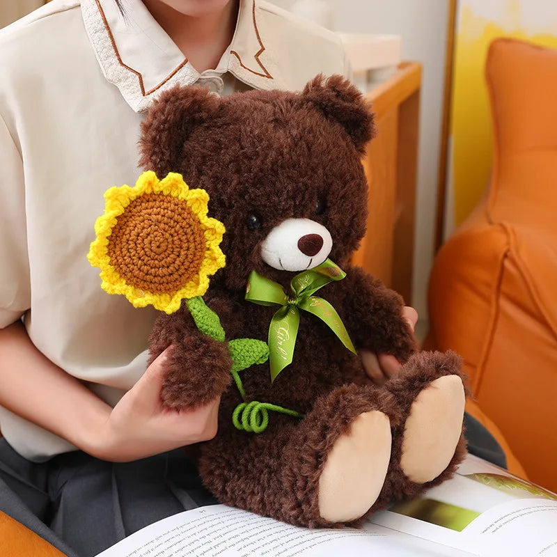 40cm Kawaii Rose Teddy Bear Stuffed Animal - Cute Valentine's Day Gift for Girlfriend, Couples & Kids (Perfect for Anniversaries, Birthdays & Romantic Surprises)