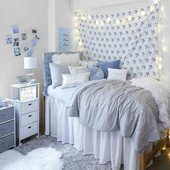 Ruffled Dorm Bed Skirt for College - Extra Long Twin XL Bed Skirt with 50