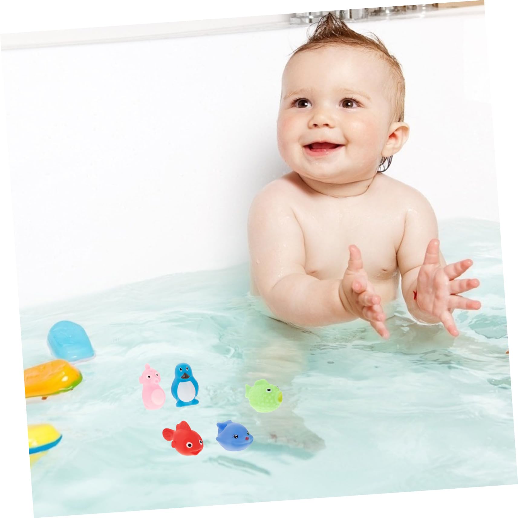 DRESSOOS 10pcs Ocean Animal Pool Float Toys - Water Floating Bath Toys for Toddlers 1-3 Years, Fun Rubber Swimming Pool Toys for Kids - Perfect for Summer Pool Parties, Baby Bath Time & Backyard Water Play