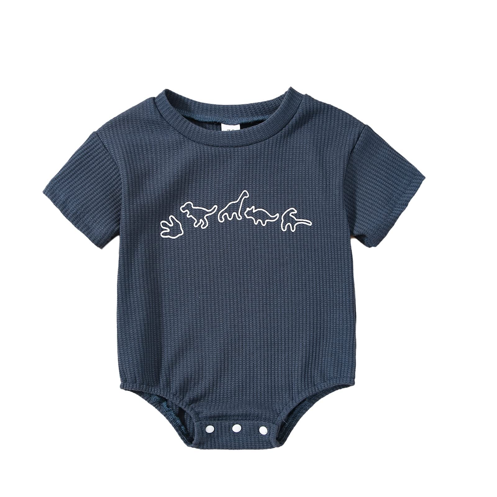 Unisex Baby Romper - Short Sleeve Waffle Knit Onesie Bodysuit for Boys & Girls | Soft Summer Outfit for Playtime, Beach & Family Photos