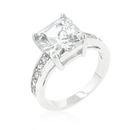 Classic Princess Cut Diamond Engagement Ring with Raised Pave Setting - Perfect for Proposals, Anniversaries & Romantic Occasions
