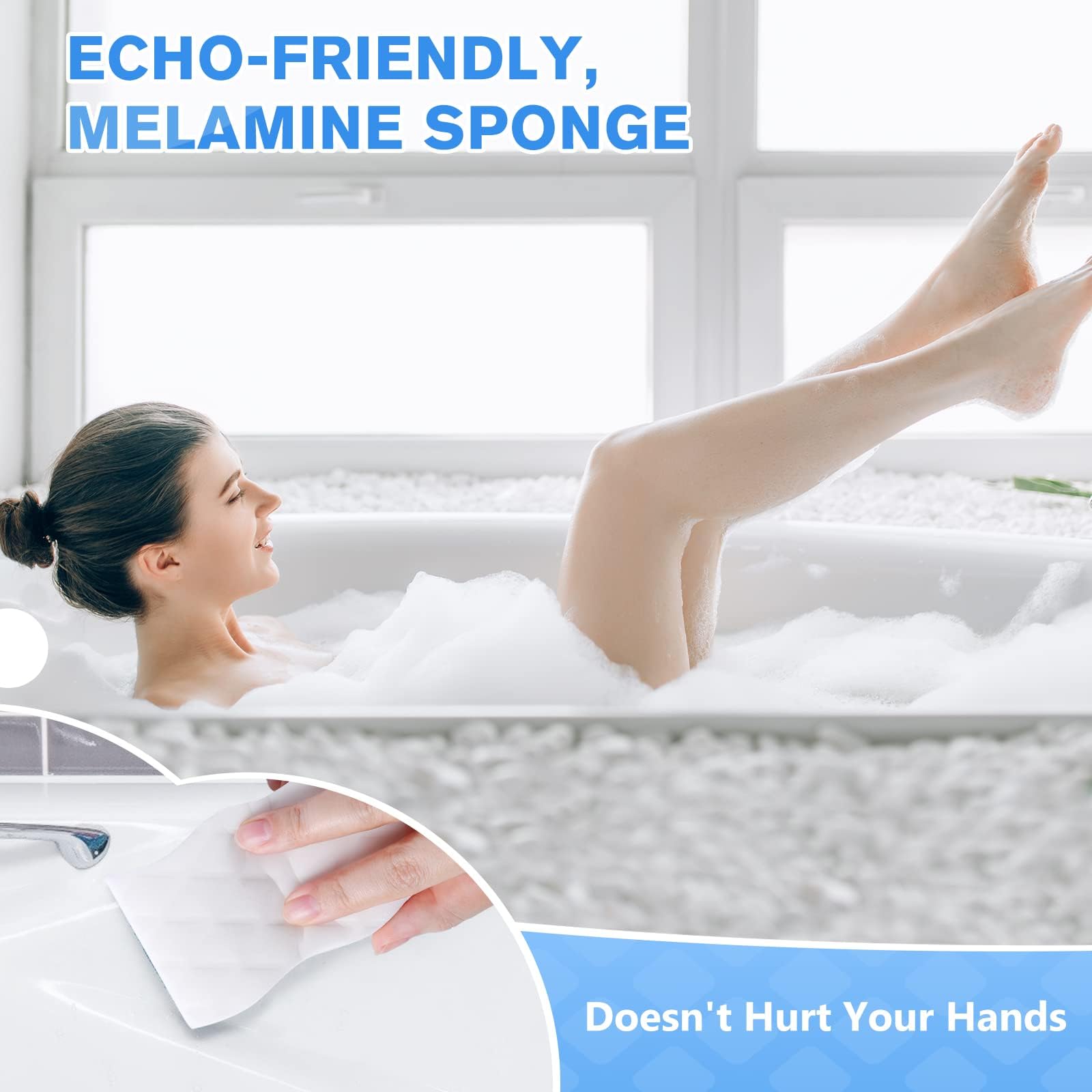 Magic Sponge Eraser - 10 Pack Melamine Foam Cleaning Pads for Walls, Oven, Kitchen & Shoes | Heavy Duty Stain Remover for Home & Office Cleaning | Perfect for Bathroom, Tiles & Household Surfaces
