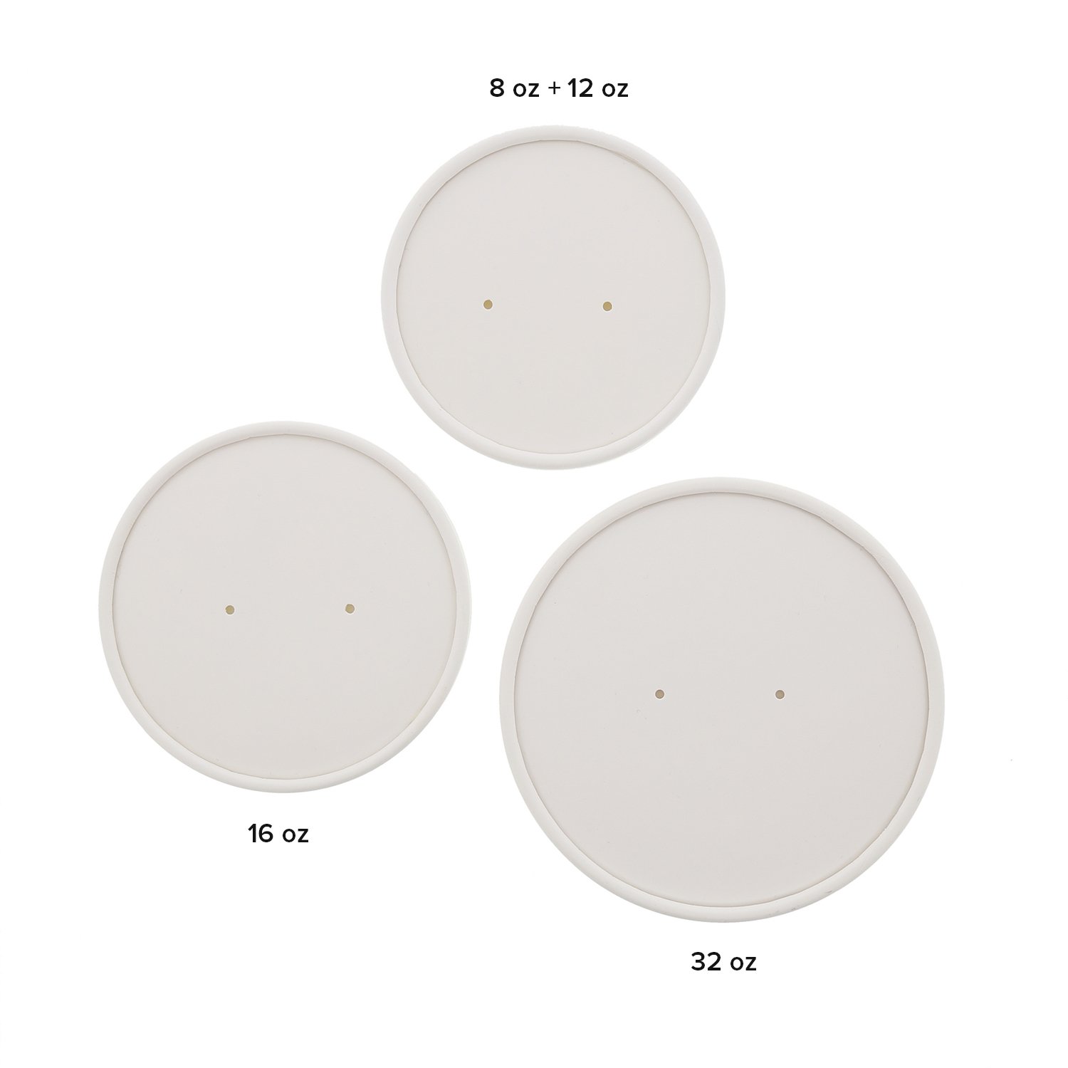Royal 16oz White Vented Paper Food Container Lids - 500 Pack | Disposable Takeout Lids for Hot & Cold Foods | Perfect for Restaurants, Cafes & Catering Services