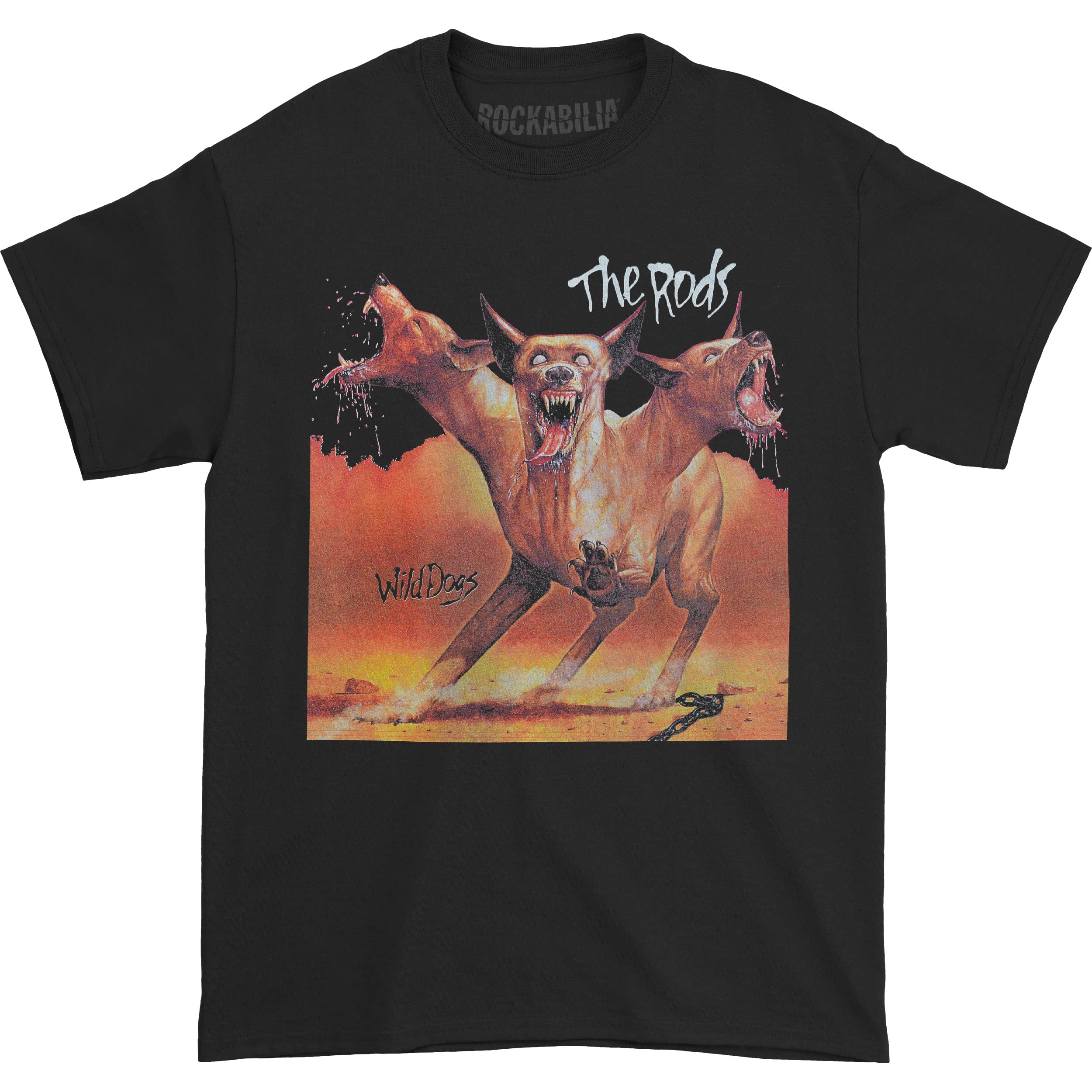 Men's Wild Dogs Graphic T-Shirt - Red Cotton Tee for Casual Wear & Outdoor Activities