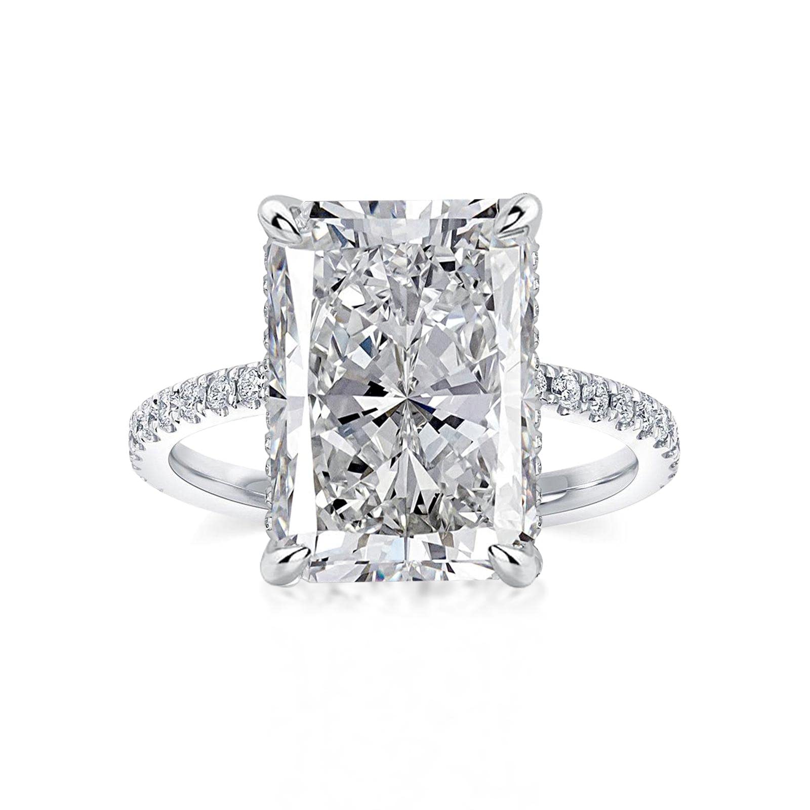 3.5/7.0 Carat Radiant Cut Simulated Diamond Engagement Ring for Women - 925 Sterling Silver Wedding Promise Ring - Perfect for Proposals, Anniversaries & Special Occasions