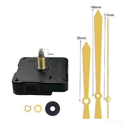 High-Quality Clock Movement Mechanism for DIY Craft Clocks, Metal Wall Clocks & Home Decor - Ultra Quiet & Precise Timekeeping (Gold) | Perfect for Wall Clocks, Mantel Clocks & DIY Craft Projects