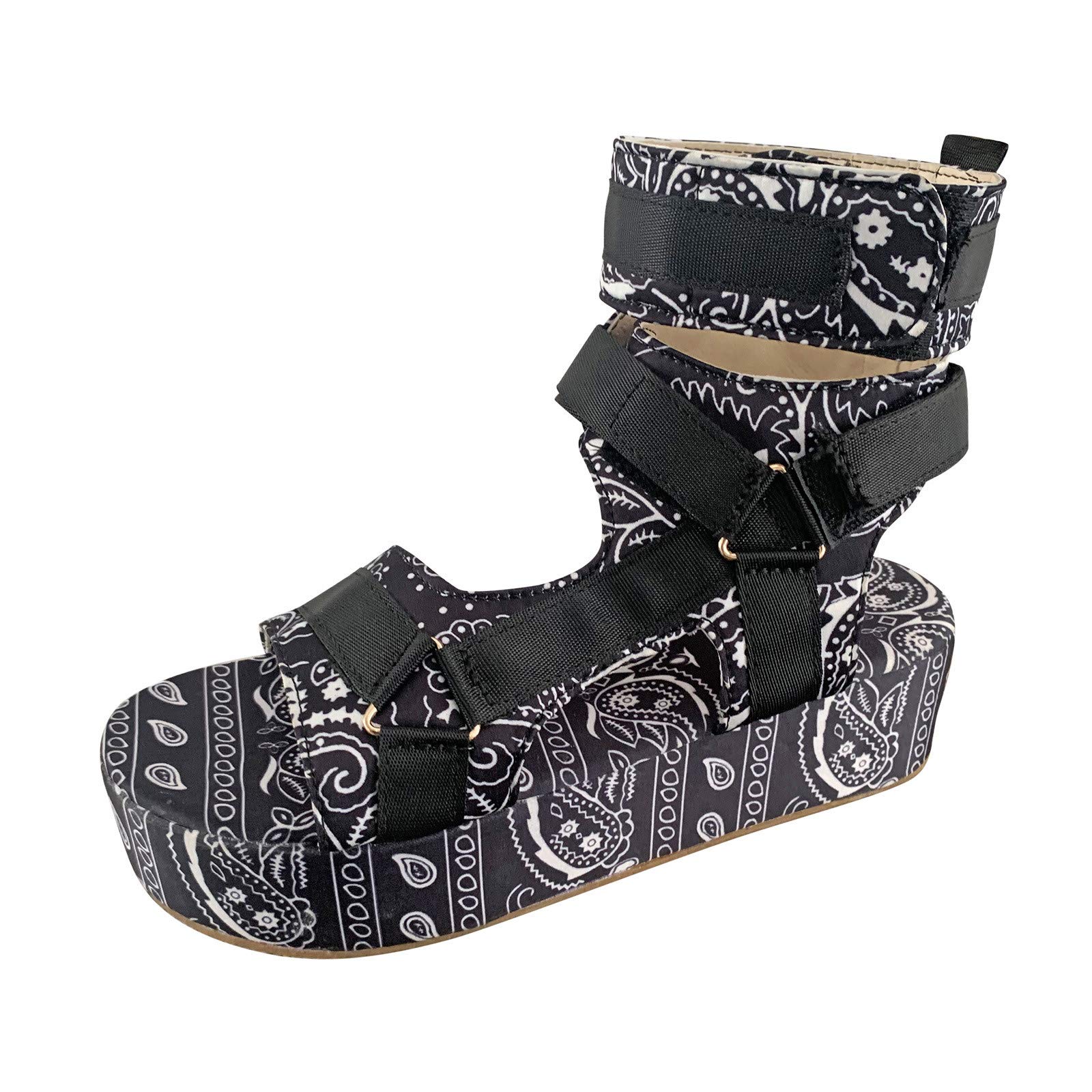 ZSWWang Women's Casual Satin Flower Sandals - Open Toe Thick Sole Comfortable Summer Beach Sandals for Women | Perfect for Beach Vacations, Outdoor Walks & Summer Fashion