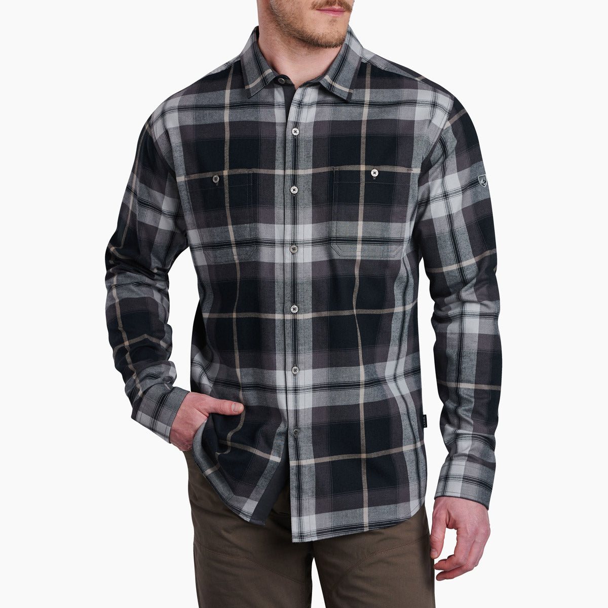 Men's Fugitive Flannel Shirt - Soft Plaid Long Sleeve Button Down for Casual Wear & Outdoor Activities | Perfect for Camping, Hiking, and Fall Fashion